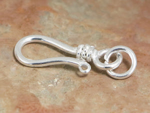 Silver Fancy Hook Clasp w/ Ring, (BR-6426)