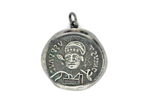 Sterling Silver ancient reproduction coin, heavy sterling,  Basil I 'the Macedonian' AV Solidus, (AF-375) - Beadspoint
