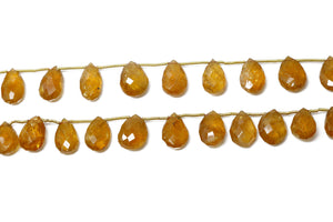 Natural Sunstone Faceted Pear Drops, 8x12-9x14 mm, Rich Color, Sunstone Gemstone Beads, (SST-PR-8x12-9x14)(521)