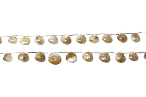 Natural Golden Rutile Faceted Heart Drops, 10-11 mm, Rich Color, Rutile Gemstone Beads, (RTG-HRT-10-11)(534)