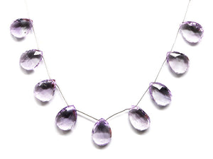 Pink Amethyst Faceted Pear Drops, 11x17 mm, Rich Color, (PAM-PR-11x17(41))