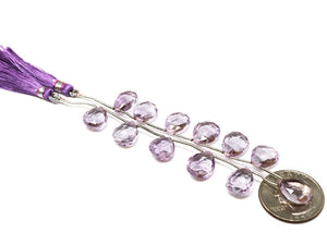 Pink Amethyst Faceted Pear Drops, 10x14 mm, Rich Color, (PAM-PR-9x12-10x14(42))