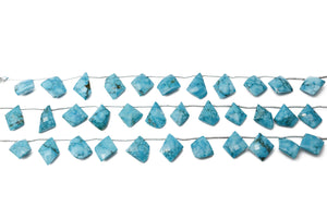 Natural Turquoise Faceted Fancy Drops, 12x14-13x18 mm, Rich Color, Turquoise Gemstone Beads, (TUR-FCY-12x14-13x18)(560)