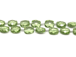Green Amethyst Faceted Chicklet Drops, 10x13mm, Rich Color, (GAM-CHK-10x13(69))