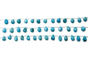Natural Turquoise Faceted Tear Drops, 6x10 mm, Rich Color, Turquoise Gemstone Beads, (TUR-TR-6x10)(561)