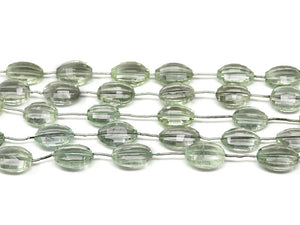 Green Amethyst Faceted Oval Drops, 11x17mm, Rich Color, (GAM-OV-11x17(76)
