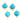 Gold Plated Faceted Turquoise Heart Connector, 13 mm (BZC-7119) - Beadspoint