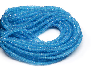 Neon Apatite Faceted Roundell, 3-4 mm, Apatite Gemstone Beads,( NEON-APA-3-4)(95)