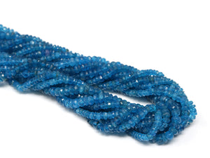 Neon Apatite Faceted Roundell, 3.5 mm, Apatite Gemstone Beads, ( NEON-APA-3.5)(96)