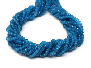 Neon Apatite Faceted Roundell, 3.5 mm, Apatite Gemstone Beads, ( NEON-APA-3.5)(96)