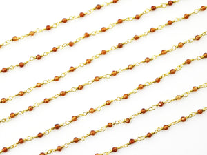Carnelian wire wrapped rosary chain (RS-CAR-238) - Beadspoint