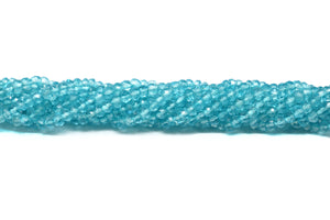 Blue Topaz Faceted Roundell, 3 mm, Topaz Gemstone Beads, (BTZ-FRNDL-3)(104)