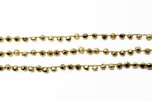 Natural Pyrite Gold Faceted Onion Drops, 5-6 mm, Rich Color, Pyrite Gemstone Beads, (PYG-ON-5-6)(595)