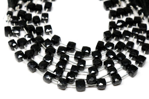 Black Onyx Faceted Cube Beads, 8 mm, Rich Color, Onyx Gemstone Beads, (BONx-CUBE-8)(115)