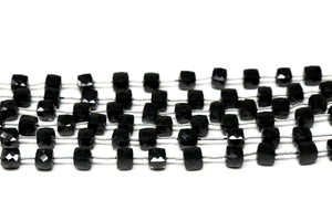 Black Onyx Faceted Cube Beads, 8 mm, Rich Color, Onyx Gemstone Beads, (BONx-CUBE-8)(115)