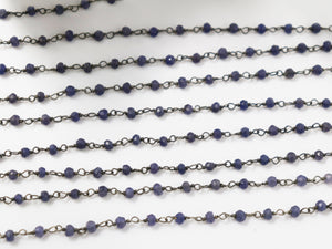 Iolite Wire Wrapped Rosary Chain, (RS-IOL-200) - Beadspoint
