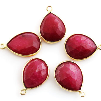 Gold Plated Faceted Baby Pear Bezel, 12x15 mm (BZC-7285) - Beadspoint
