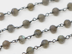 Labradorite Wire Wrapped Rosary Chain, (RS-LAB-216) - Beadspoint
