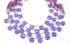 Lavender Chalcedony Faceted Heart Drops, 14 mm, Rich Color, Chalcedony Gemstone Beads, (CLLA-HRT-14)(175)
