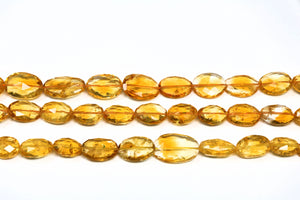 Genuine Natural Citrine Faceted Oval Drops Beads, 8x10 mm, Rich Orange Color, (CIT-OV-8x10)(185)