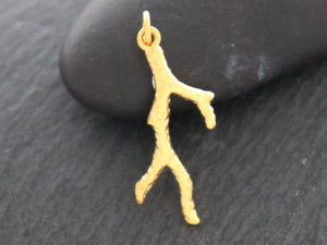 Sterling Silver  Gold Vermeil Coral Branch charm -- (VM/CH4/CR88) --CRC - Beadspoint
