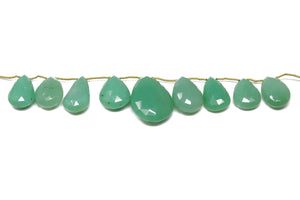 Chrysoprase Faceted One of a Kind Pear Drops, 13x20-22x29 mm, (CHRY-PR-13x20-22x29)(221)