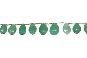 Chrysoprase Faceted Pear Drops, 11x17-14x21 mm, Chrysoprase Gemstone Beads, (CHRY-PR-11x17-14x21)(224)