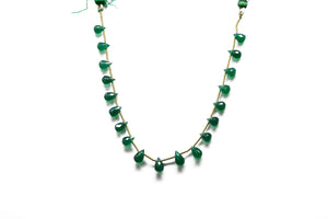 Green Onyx Faceted Tear Drops, 5x7-6x8 mm, Rich Color, Onyx Gemstone Beads, (GNx-TR-5x7-6x8)(239)