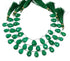 Green Onyx Faceted Pear Drops, 9x13-12x15 mm, Rich Color, Onyx Gemstone Beads, (GNx-PR-9x13-12x15)(247)