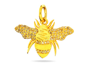 Pave Diamond Bee Charm, (DCH-167)