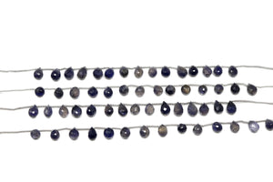 Natural Iolite Faceted Tear Drops, 6x9 mm, Rich Color, Iolite Gemstone Beads, (IOL-TR-6x9)(256)