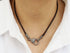 Greek Leather Necklace w/ Pave Diamond Hooks and Lobster Clasp, (DCHN-44)