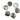 Gold Plated Faceted Black Rutile Bezel Cushion Connector, 19-20 mm, (BZC-9127) - Beadspoint
