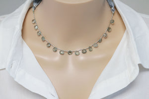 Moss Aquamarine Faceted Heart Drops, 7 mm, Rich Color, Aquamarine Gemstone Beads, (MAQ-HRT-7)(314)