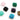 Silver Faceted Clover Connector, 20-21 mm, multiple gemstones, (SSBZC-8025) - Beadspoint