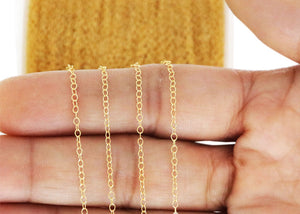 14K Gold Filled Dainty Oval Cable Chain, 2x1.4 mm, (GF-067)