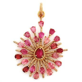Pave Diamond Tourmaline Stardust Pendant -- DTM-7002 - Beadspoint