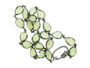 Green Amethyst Ready to Wear Finished Chain with Diamond Clasp or Without Clasp, (DCHN-54)