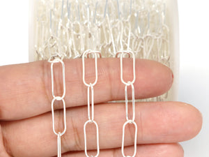 Sterling Silver Large Paperclip Chain, 15x5 mm Links, (SS-158)