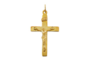 14k Gold Filled Crucifex Cross Charm-- (GF/CH0/CR4) - Beadspoint