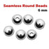 Sterling Silver Seamless Round Beads, 6 mm, (SS/2000/6)