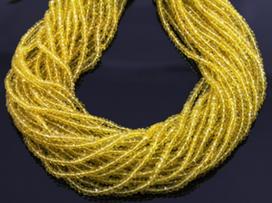 Lemon Topaz Faceted Rondelle Beads, (LMNTZ-RNDL) - Beadspoint