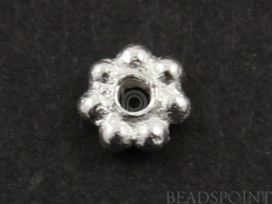Brush Sterling Silver Tiny Daisy Spacer,10 Pieces(BR/6300/3) - Beadspoint