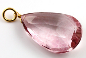 Pink Topaz Wire Wrapped Pear, (PTZP001-C) - Beadspoint