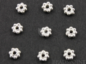 Brush Sterling Silver Tiny Daisy Spacer,10 Pieces(BR/6300/3) - Beadspoint