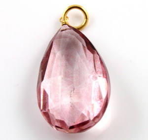 Pink Topaz Wire Wrapped Pear, (PTZP001-C) - Beadspoint
