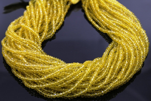 Lemon Topaz Faceted Rondelle Beads, (LMNTZ-RNDL) - Beadspoint