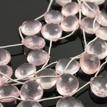 Rose Quartz Faceted Heart Drop, (RQTZ/HRT/11-14) - Beadspoint
