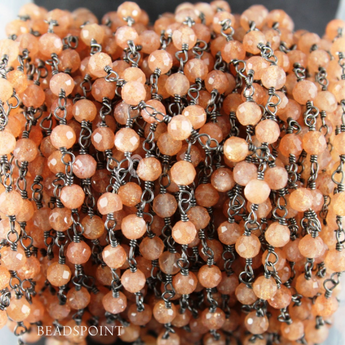 Sunstone Wire Wrapped Rosary, (RS-SST-19) - Beadspoint