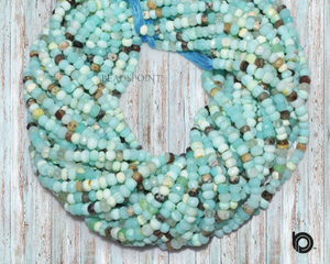 Natural Blue Opal Faceted Rondelle Beads, (BOPL550RNDL) - Beadspoint